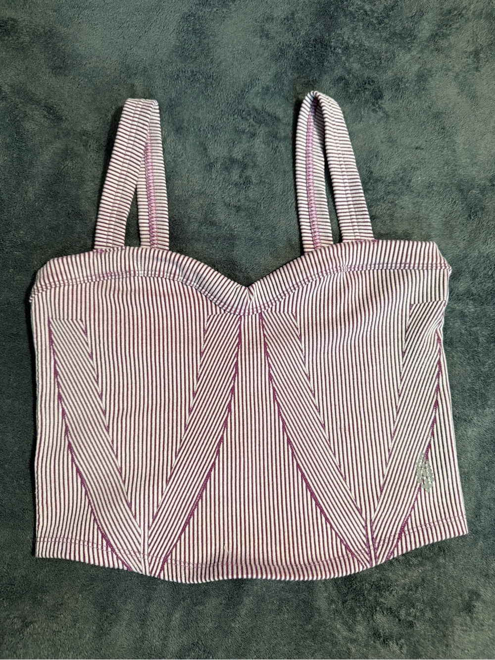 Mulberry Textured Striped Top in Magenta and Silver